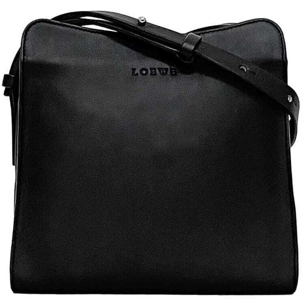Loewe Shoulder Bag Black Leather Zipper Crossbody